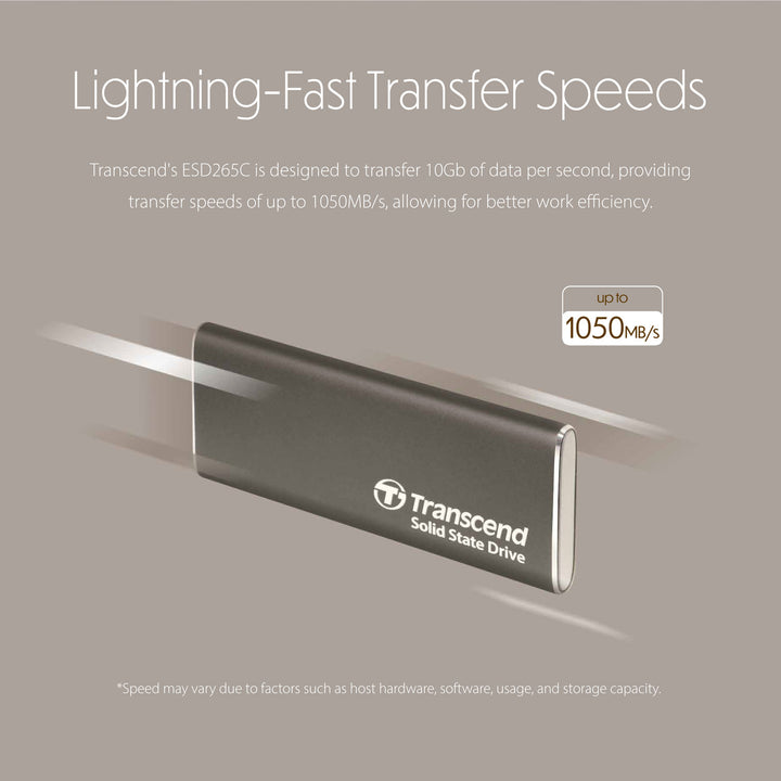 Portabel SSD ESD256C USB-C 2TB 10Gbps (R1050/W950 Mb/s) Aluminium