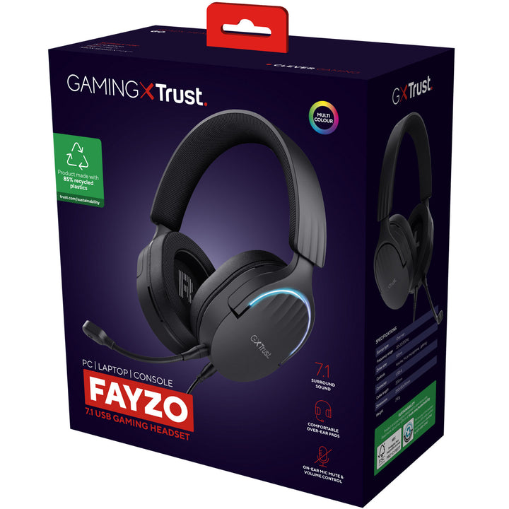 GXT 490 Fayzo Gamingheadset 7.1 USB Eco Svart