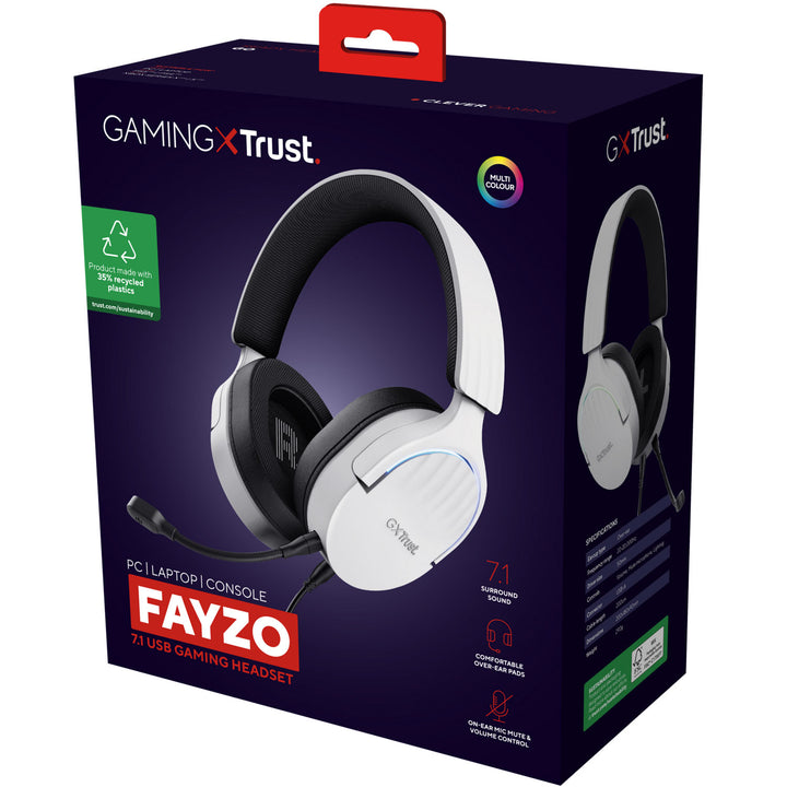 GXT 490W Fayzo Gamingheadset 7.1 USB Eco Vit
