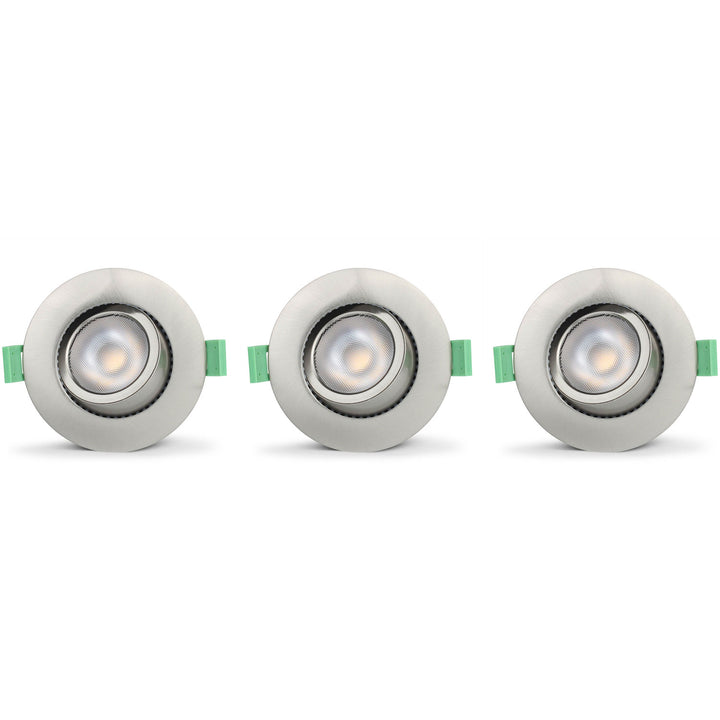 Ellen Infälld downlight Dim-to-Warm 520lm IP65 3-pack Borstad stål