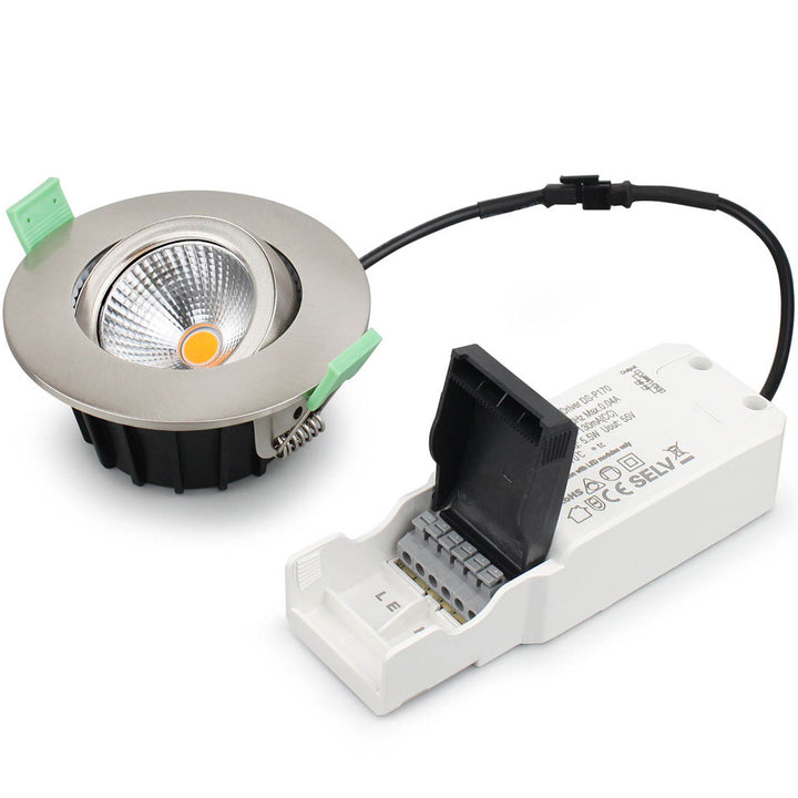 Lisa Dimbar Infälld downlight 3000K 600lm IP65 1-pack Borstad stål