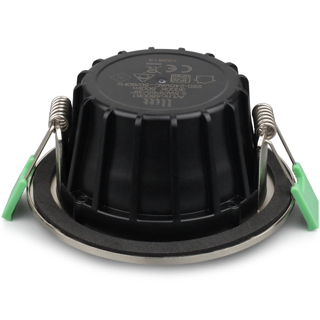 Lisa Dimbar Infälld downlight 3000K 600lm IP65 3-pack Borstad stål