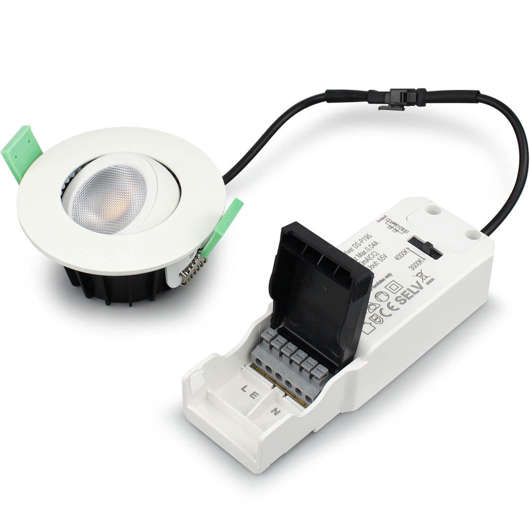 Sanna Dimbar Infälld downlight 3000K/4000K 520lm IP65 3-pack Vit