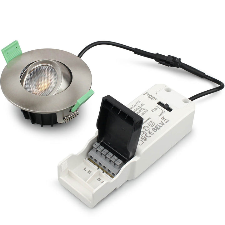 Sanna Dimbar Infälld downlight 3000K/4000K 520lm IP65 1-pack Borstad stål