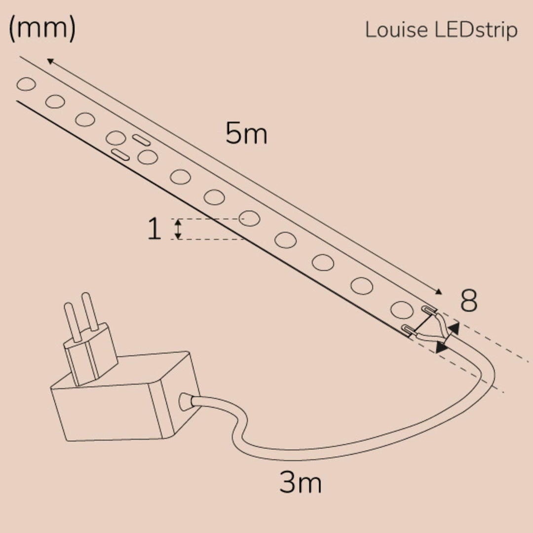 Louise Ledstrip kit COB-LED DOT IP20 5m 3000K