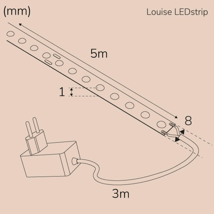 Louise Ledstrip kit COB-LED DOT IP20 5m 3000K