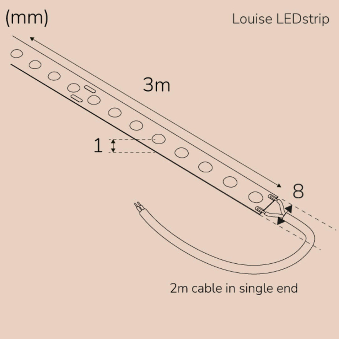 Louise Ledstrip COB-LED DOT utan trafo IP20 3m 3000K