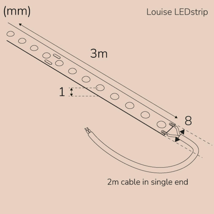 Louise Ledstrip COB-LED DOT utan trafo IP20 3m 3000K