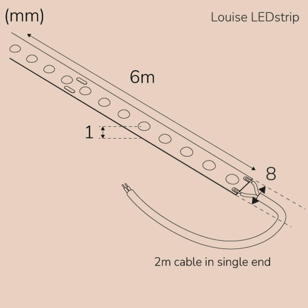 Louise Ledstrip COB-LED DOT utan trafo IP20 6m 3000K