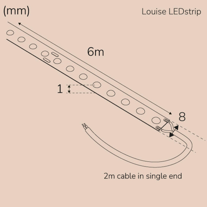 Louise Ledstrip COB-LED DOT utan trafo IP20 6m 3000K