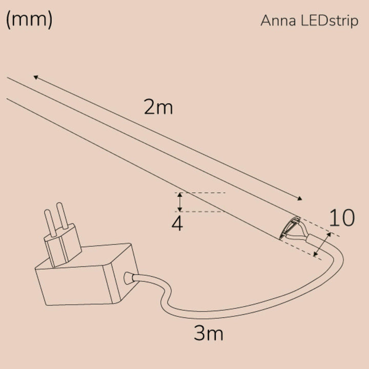 Anna Ledstrip kit COB-LED Milky IP65 2m 3000K