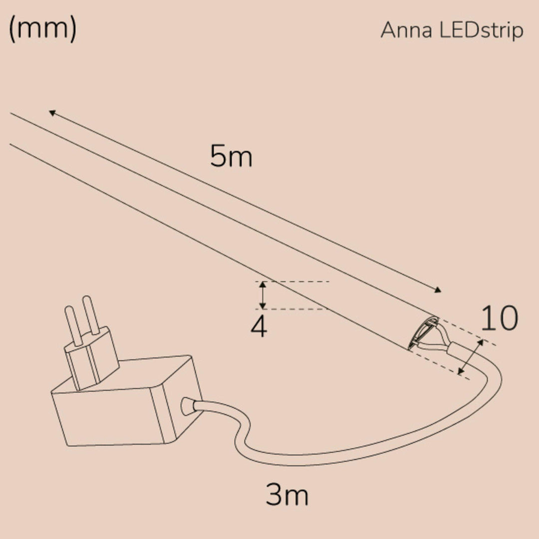 Anna Ledstrip kit COB-LED Milky IP65 5m 3000K