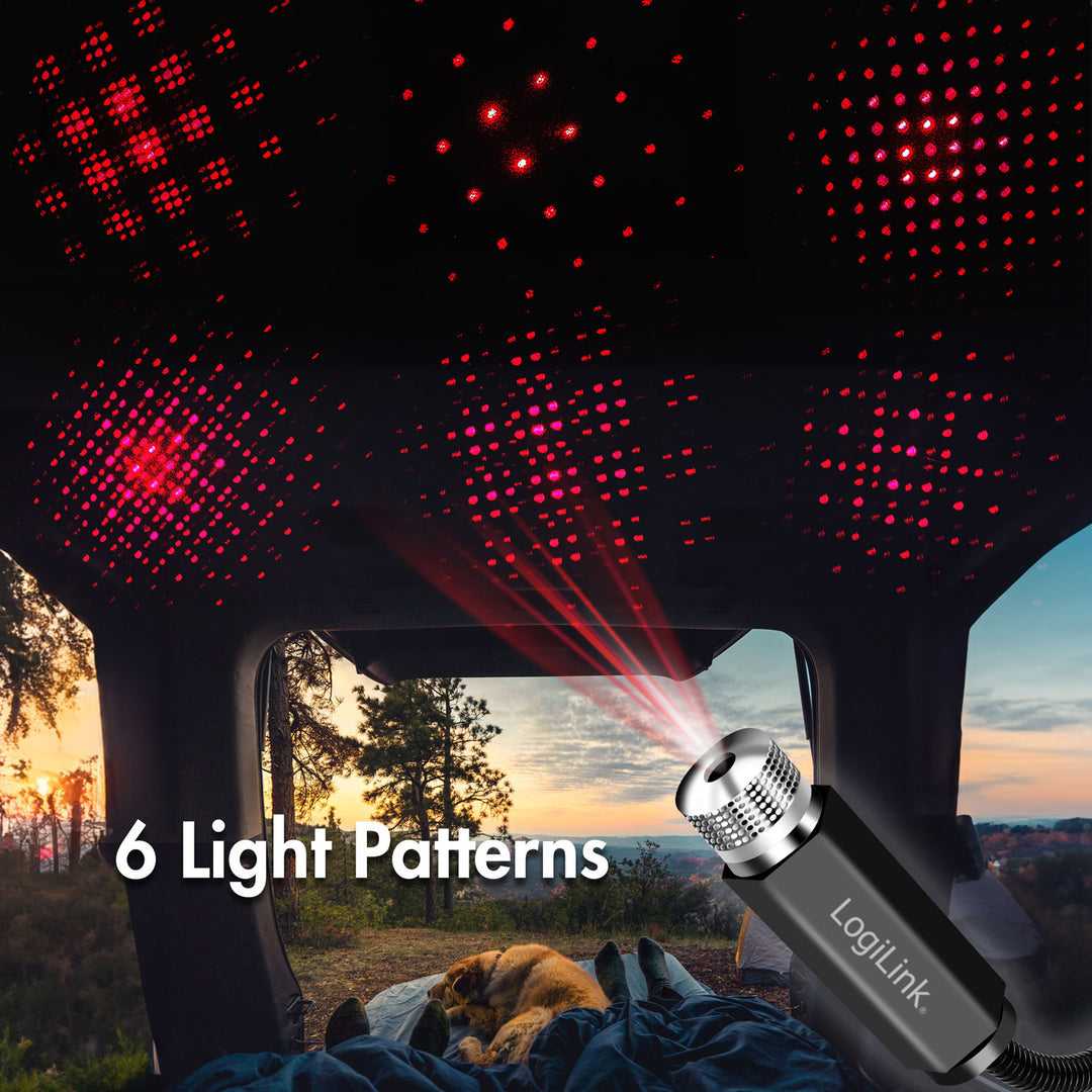 LED Starlight 6st ljusmönster USB-A
