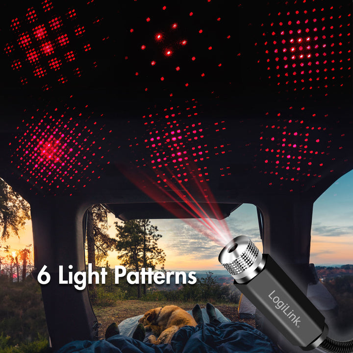 LED Starlight 6st ljusmönster USB-A