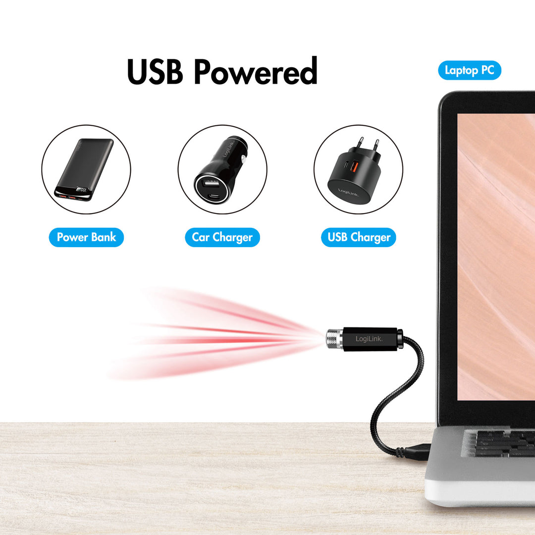 LED Starlight 6st ljusmönster USB-A