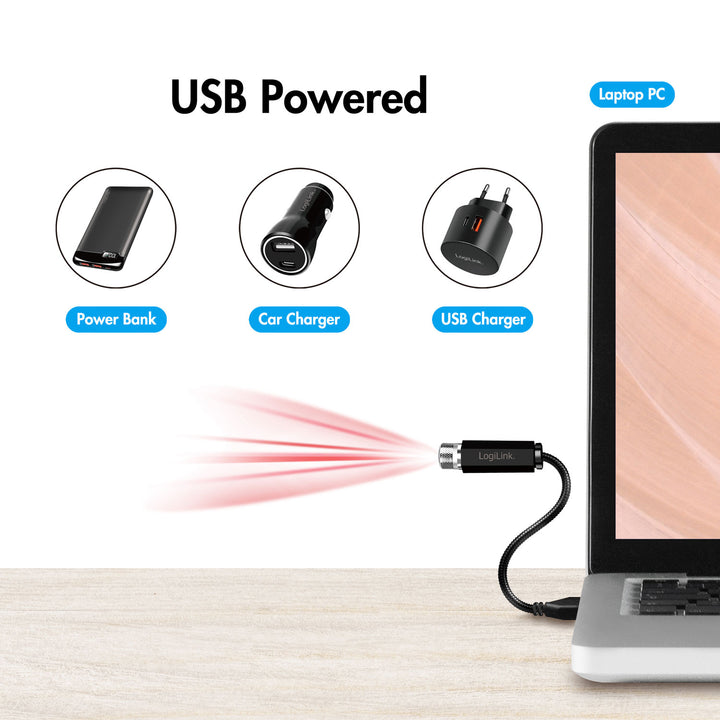 LED Starlight 6st ljusmönster USB-A
