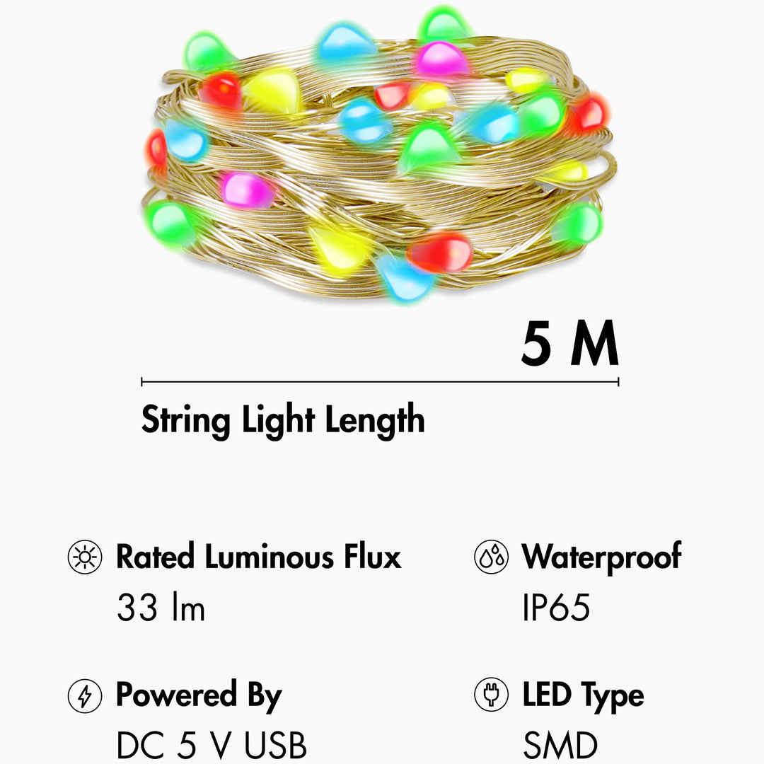 RGB-ljusslinga med fjärrkontroll och WiFi Tuya IP65 5 m