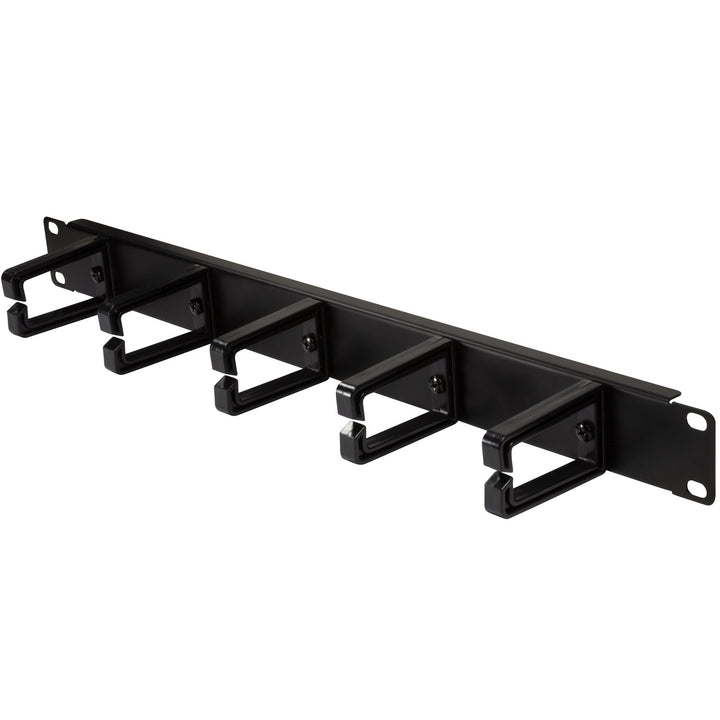 19"-kabelpanel med 5 roterbara fästen U1 Svart