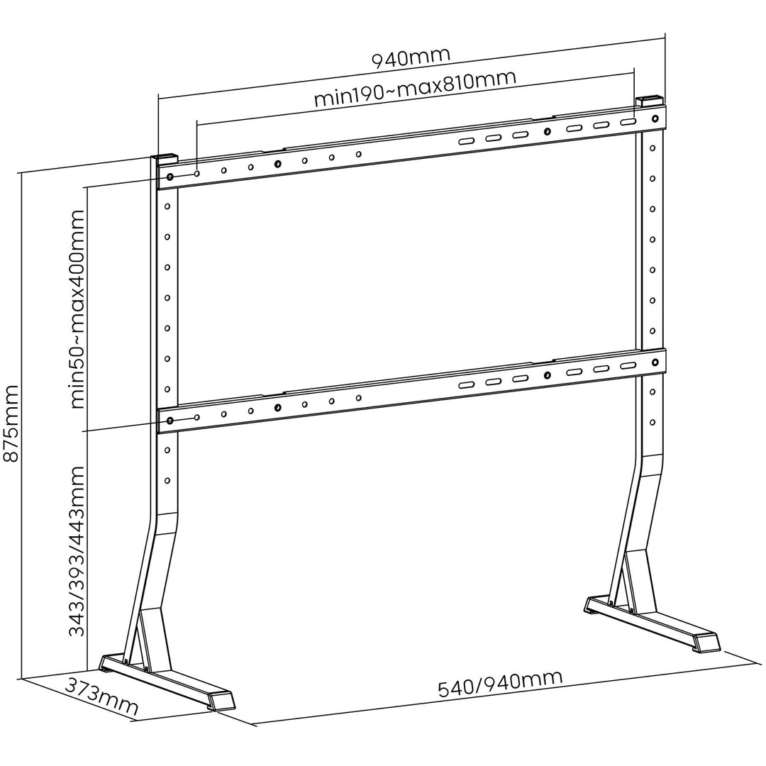 Bordsstativ för TV 45"-90" max 60kg Svart