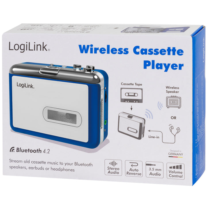 Kassettbandspelare för Bluetooth-hörlurar/högtalare