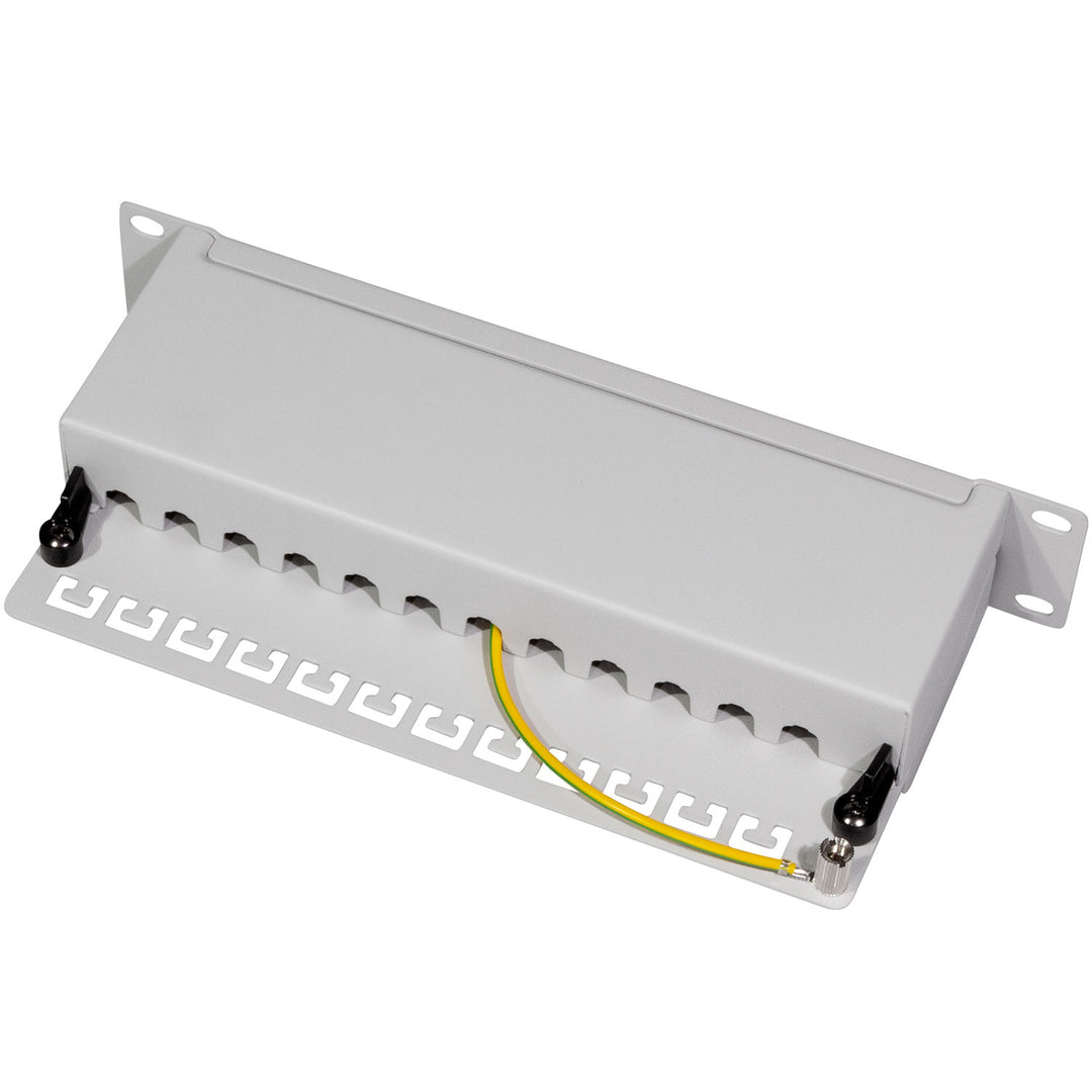 Patchpanel 12-portar Cat6 för 10" rack U1 Grå