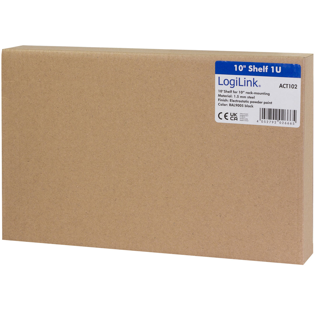 10"-hylla 1U 220 x 150 mm Svart