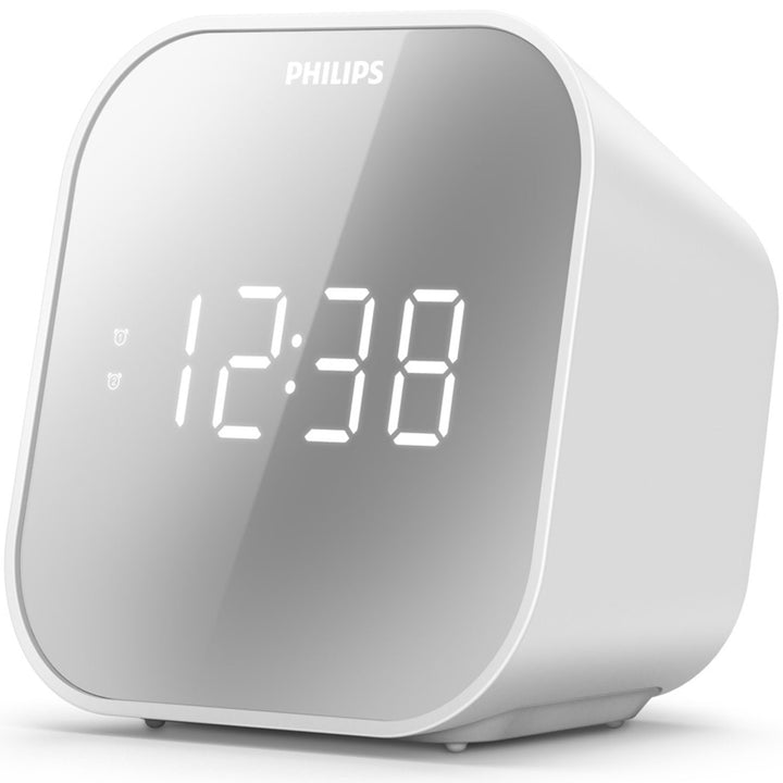 Klockradio FM Spegelfinish display Dubbla alarm TAR4406/12 Vit