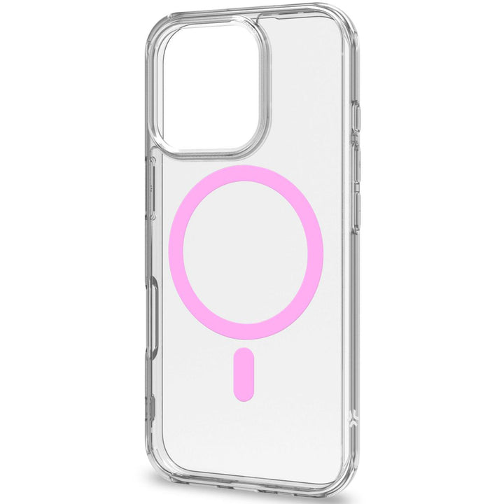 Gelskinmag Magnetic Cover MagSafe iPhone 16 Pro Transparent + Rosa