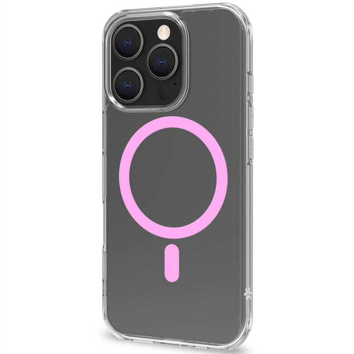 Gelskinmag Magnetic Cover MagSafe iPhone 16 Pro Transparent + Rosa