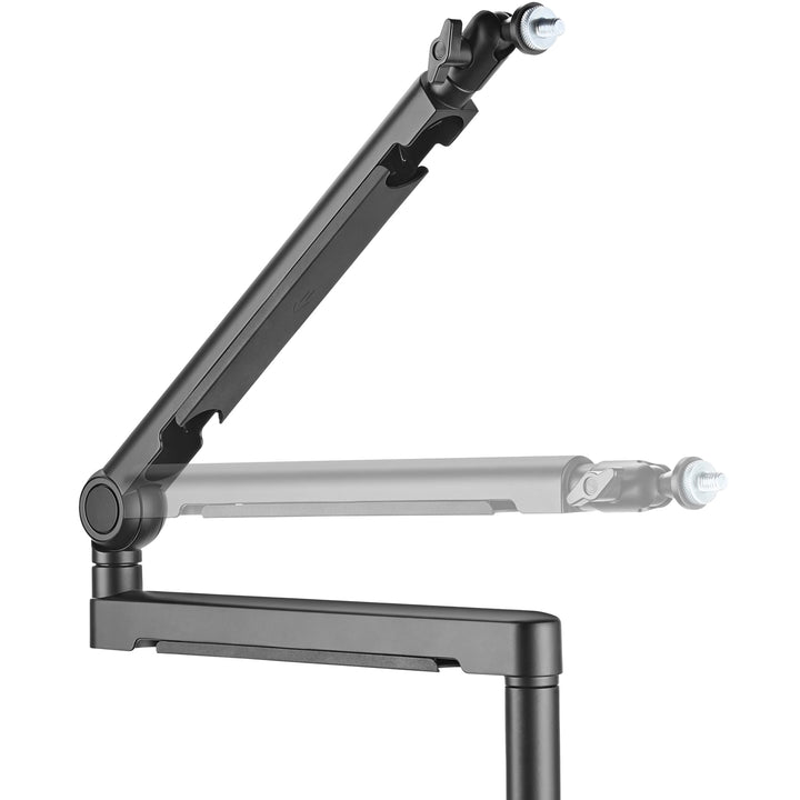 Professionell studiomikrofonarm med kabelhantering Aluminium Svart