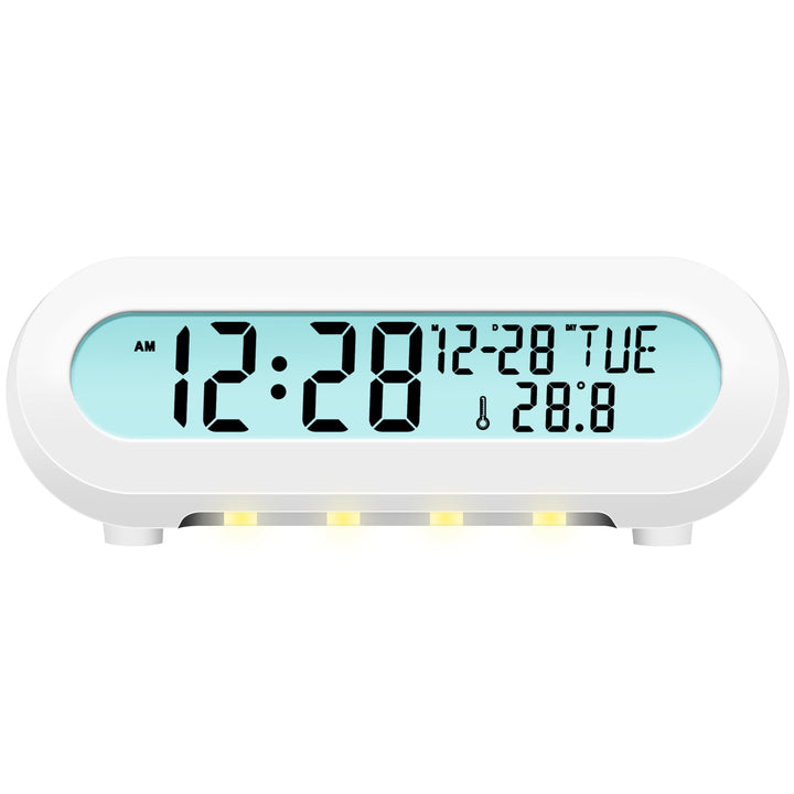 Klockradio Temp/Luftfuktighet USB-C/Batteridrift Vit