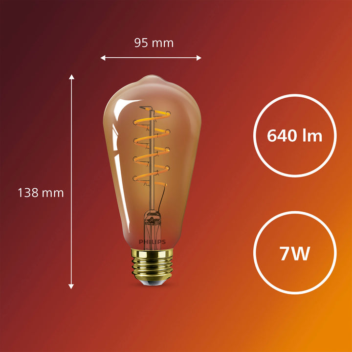 LED SceneSwitch E27 ST64 7-3,8-1W (50W) Deco spiral