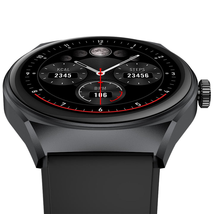 Trainerhalo Smartwatch med rund urtavla Svart