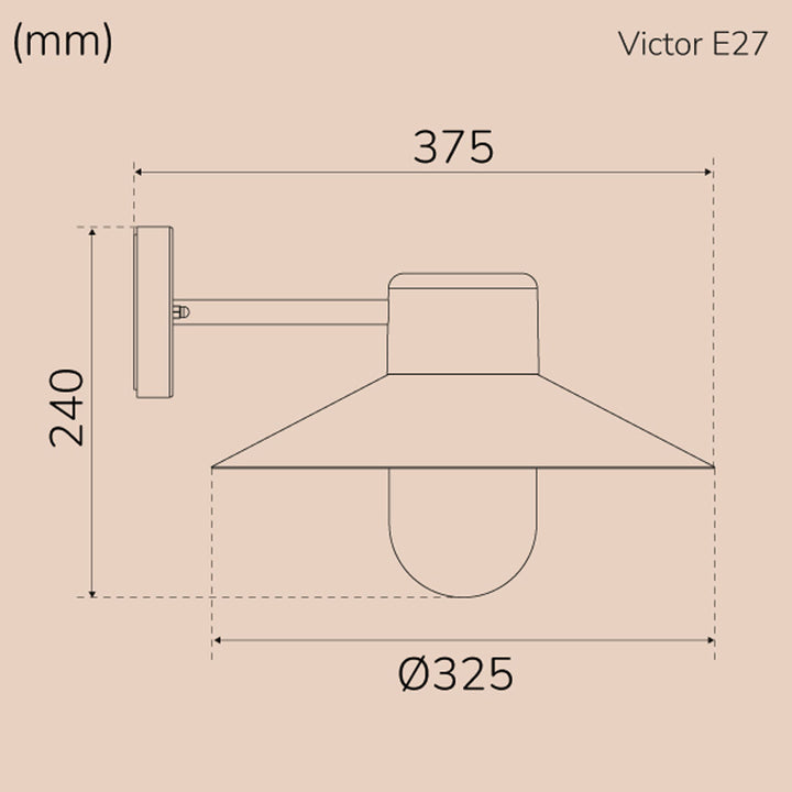 Victor Väggarmatur E27-sockel IP44 Antracit
