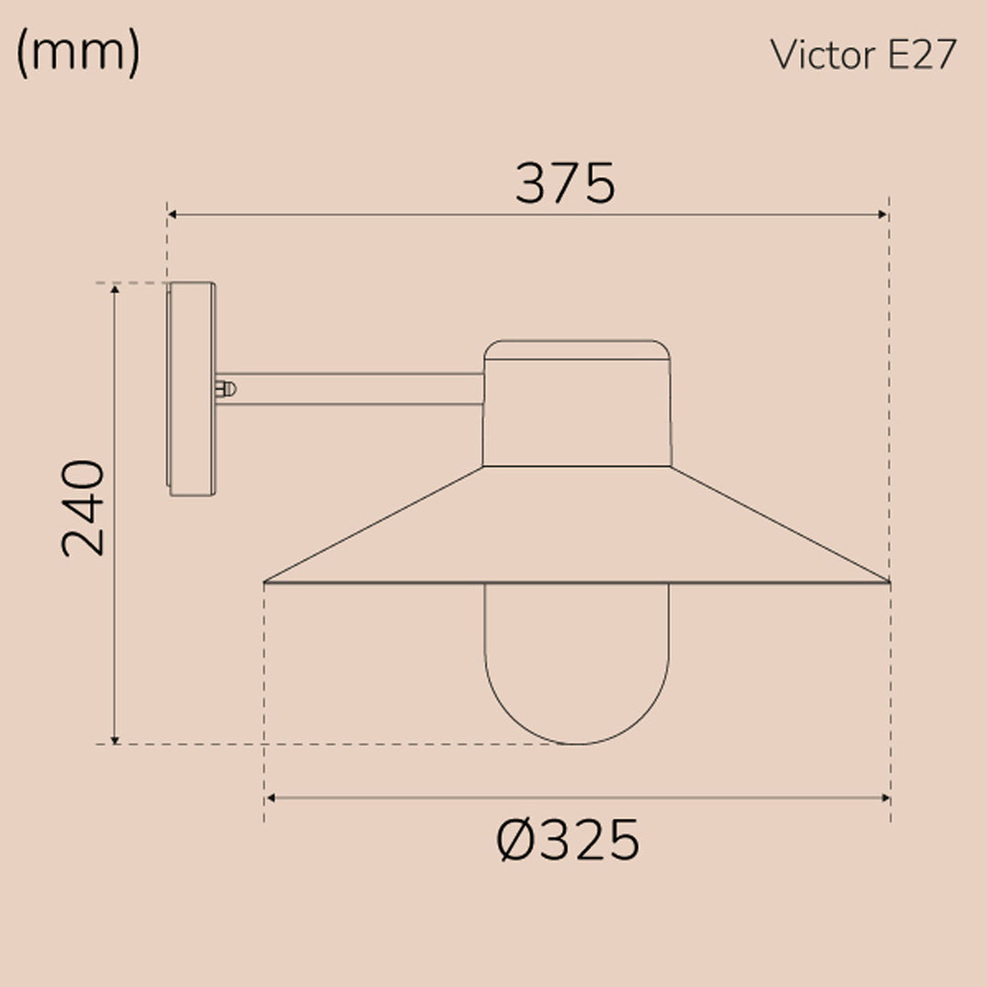 Victor Väggarmatur E27-sockel IP44 Corten