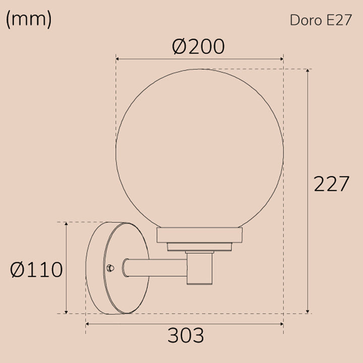 Doro Väggarmatur E27-sockel IP44 Antracit