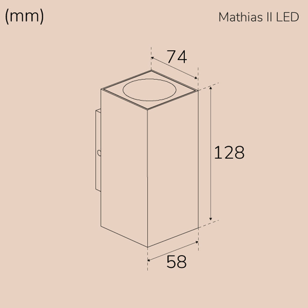 Mathias II Väggarmatur LED IP65 3000K 6W 520lm Antracit