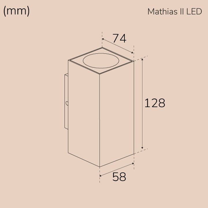 Mathias II Väggarmatur LED IP65 3000K 6W 520lm Antracit