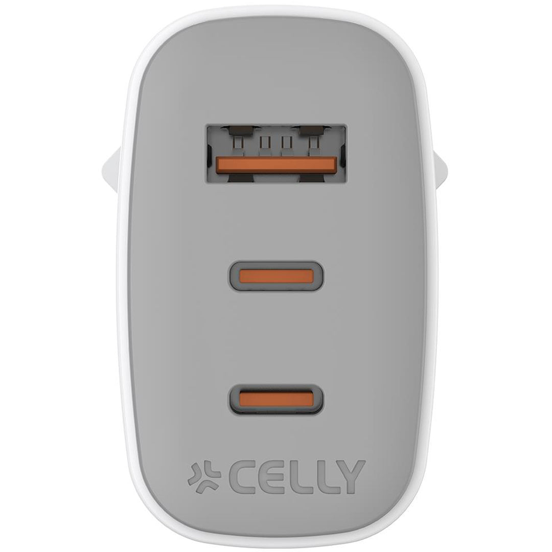 USB-laddare GaN 1 x USB-A + 2 x USB-C PD 65W