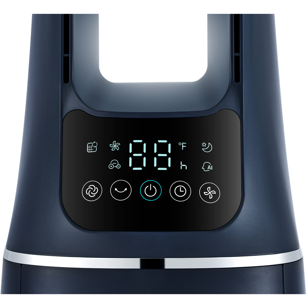 Golvfläkt 2 i 1 med Luftrenare WiFi Mörkblå