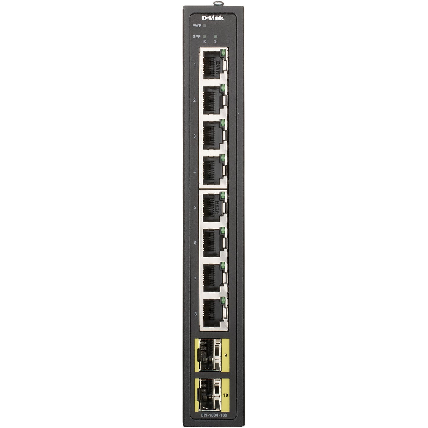 DIS-100G-10S 8-port Gigabit Industriell Switch med 2 x 100/1000M SFP