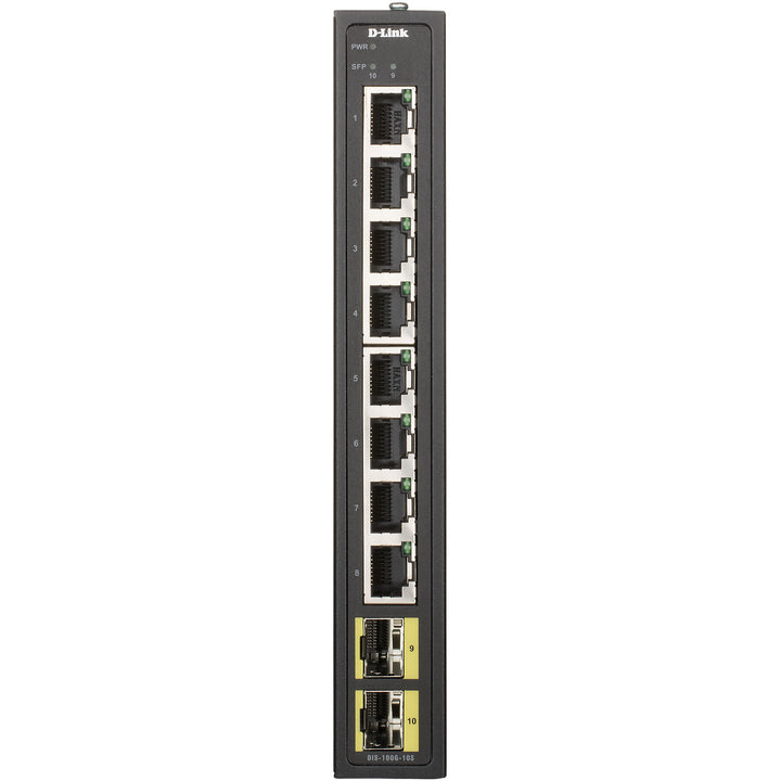 DIS-100G-10S 8-port Gigabit Industriell Switch med 2 x 100/1000M SFP