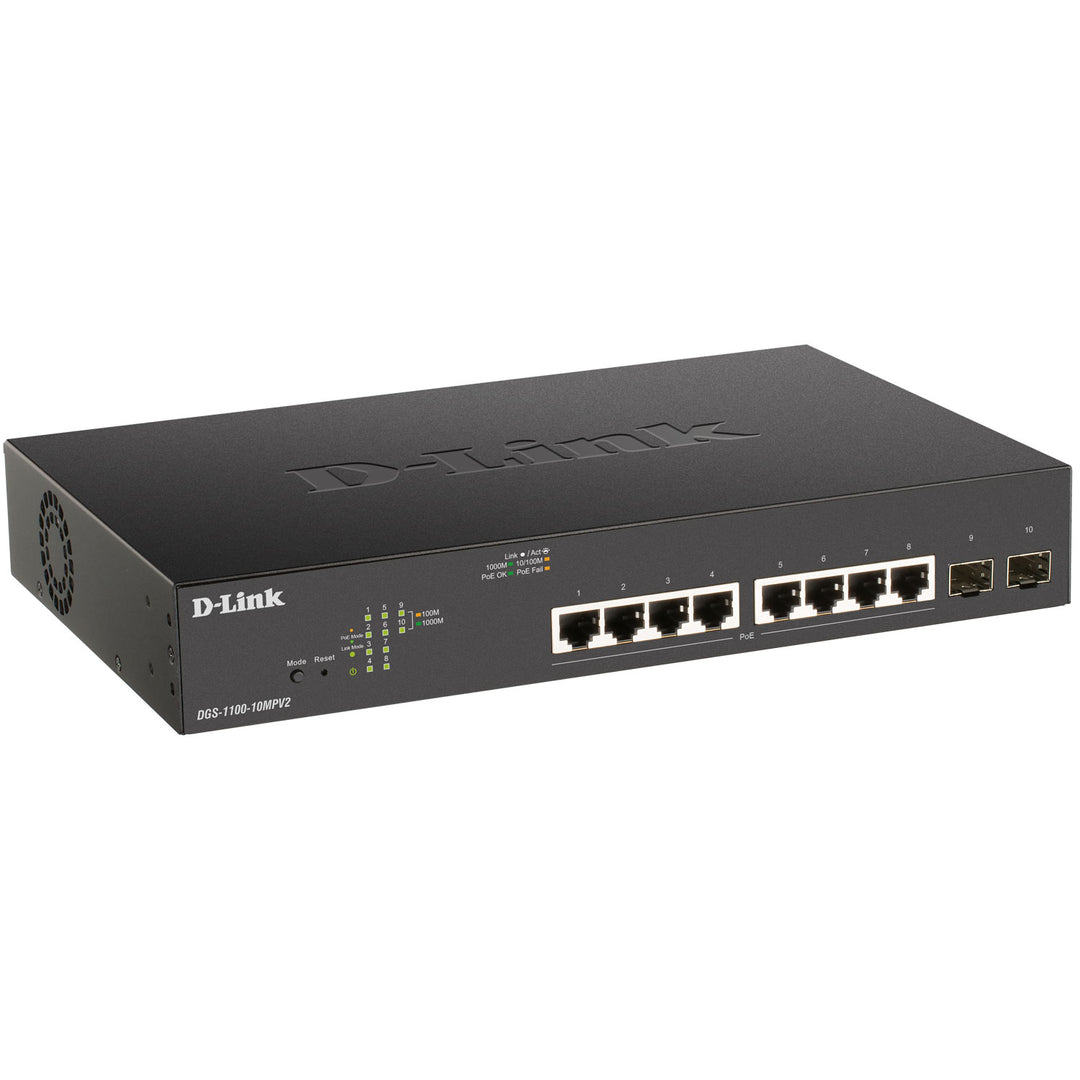 DGS-1100-10MPV2 10-port PoE+ Smart Administrerbar Gigabitswitch