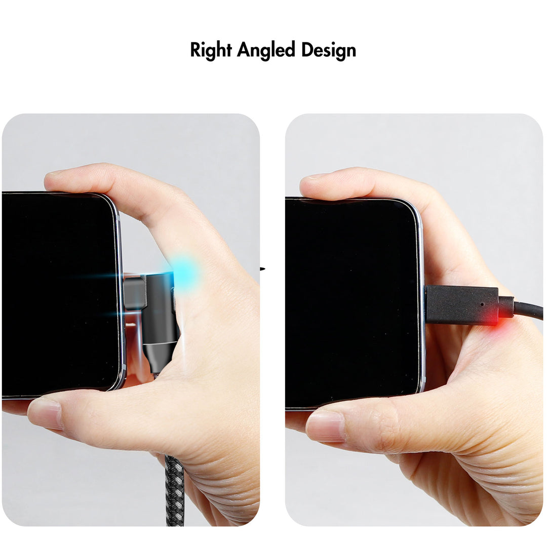 Vinklad USB-C-kabel USB 3.2 15W 0,2m