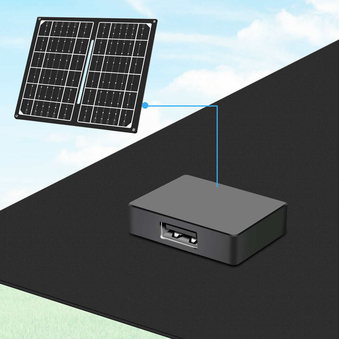 Vikbar solcellspanel med USB-laddare 1 x USB-A 7W