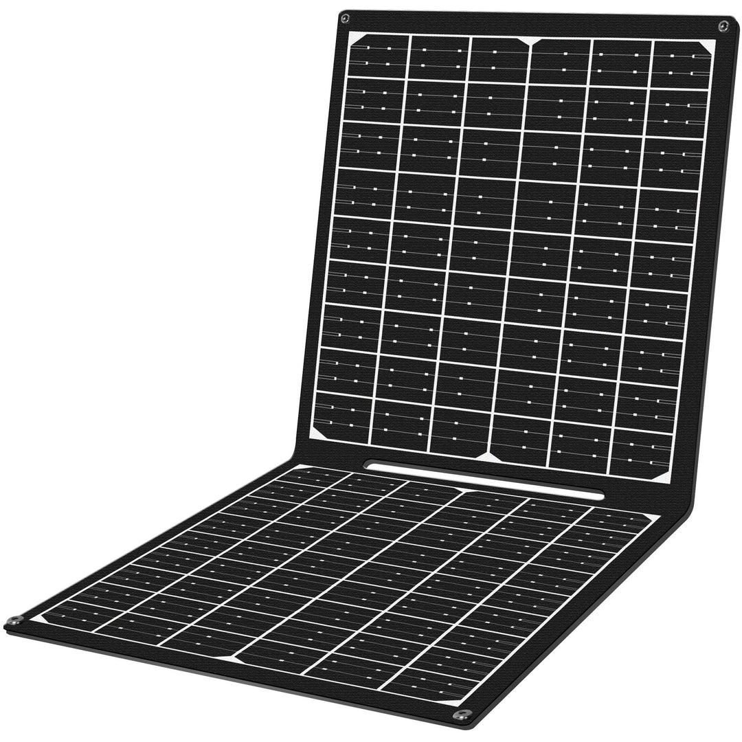 Vikbar solcellspanel med USB-laddare 1x USB-C, 1 x USB-A 30W