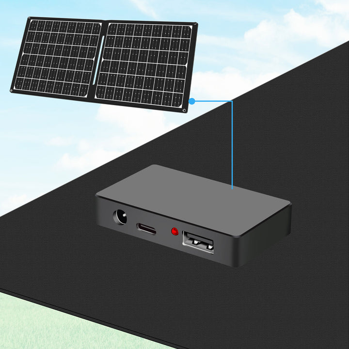 Vikbar solcellspanel med USB-laddare 1x USB-C, 1 x USB-A 30W
