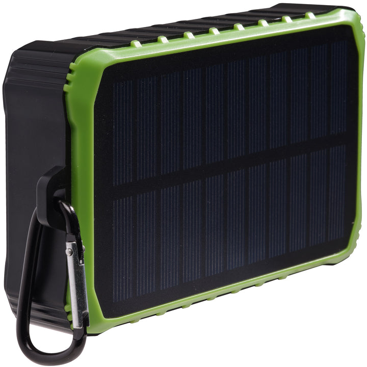 PowerBank 10.000 mAh Solcell Vev Svart/Grön