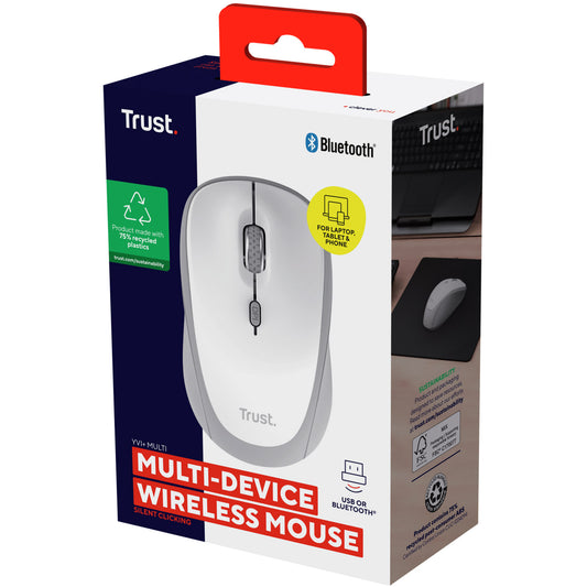 Yvi+ Trådlös mus Bluetooth / 2,4 GHz Vit