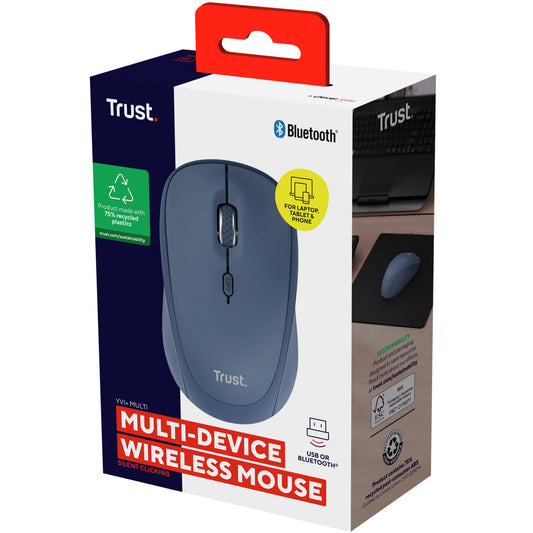Yvi+ Trådlös mus Bluetooth / 2,4 GHz Blå